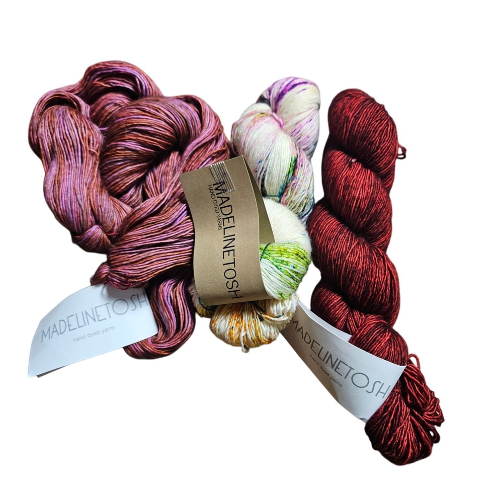 Lot of 3 Madelinetosh Tosh Merino Light Yarn Hanks Tart Vintage Sari Speckled